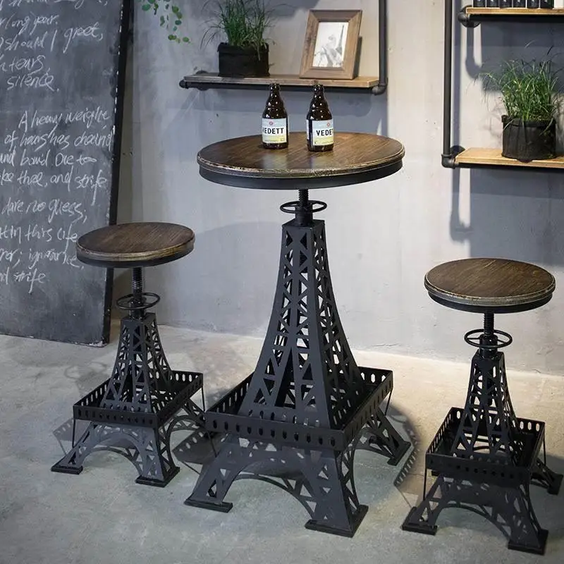 

Nordic Industrial High Bar Tables Coffee Restaurant Balcony Standing Round Bar Tables Parties Center Muebles De Cocina Furniture