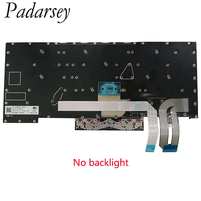 Padarsey-Reemplazo de teclado para portátil, sin marco, para Lenovo ThinkPad T490S T495S T14S P1 X1 Extreme Gen1 Gen2