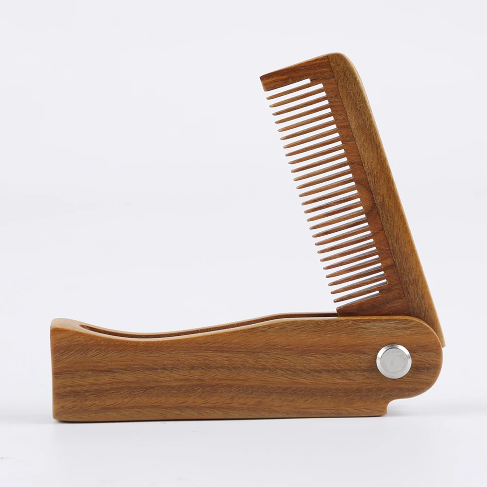 

Folded Green Sandalwood Comb Anti-static Wooden Hair Comb Detangling Natural Green Sandalwood Comb Hair Care Massage Hair Wooden