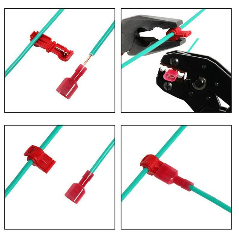 -ESTR النمل المشبك T-نوع خط غير كسر الخط الرئيسي فرع موصل 480 قطعة النايلون إدراج محطة الصحافة الباردة #4