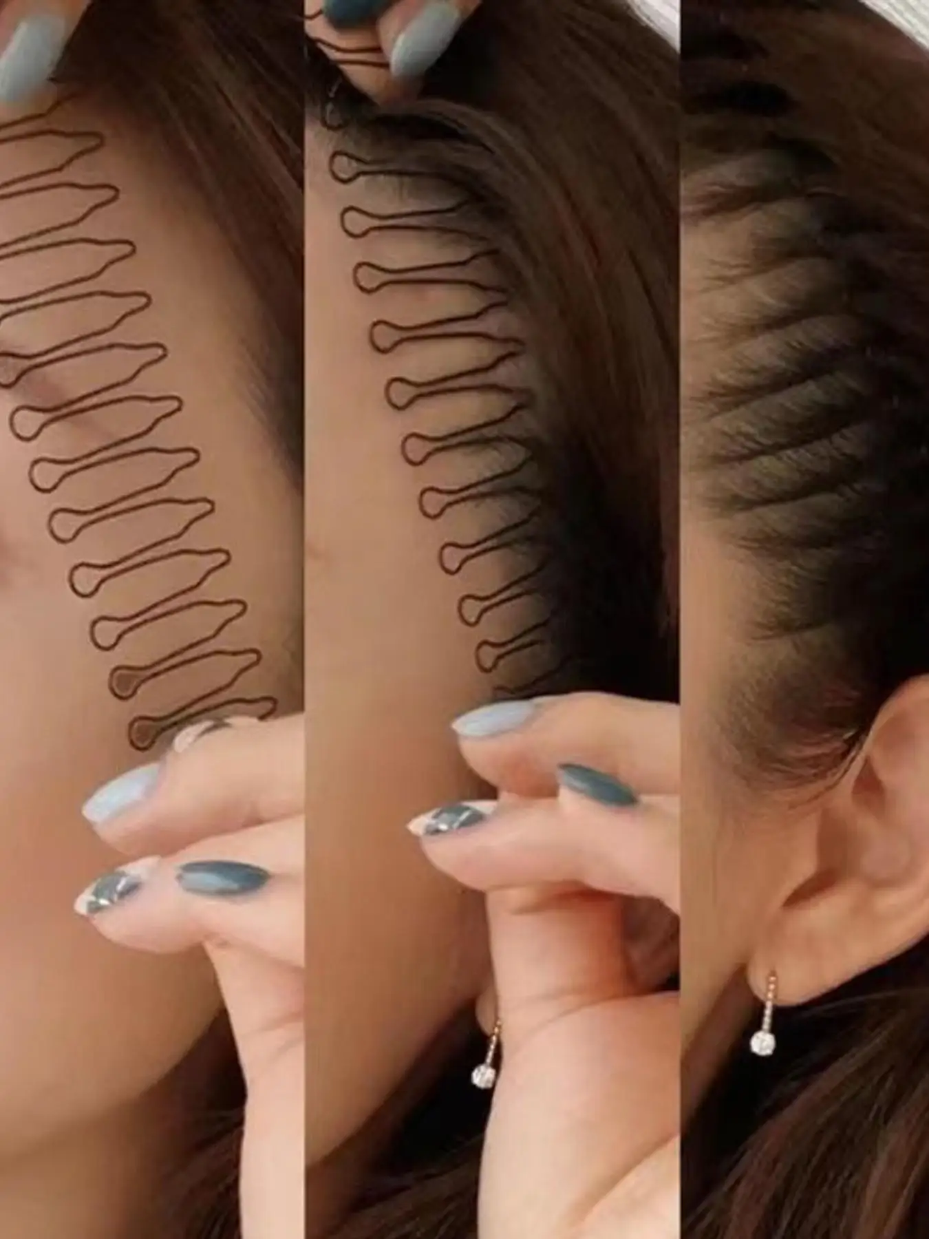 1 قطعة متموجة الشعر التشذيب شوكة تمشيط أدوات المثبت مشط الشعر دبوس متموج مشط كليب بوبي دبابيس حامل الانفجارات الصغيرة للنساء #5