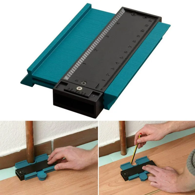 Practical Profile Copy Angle Ruler 12cm Measuring Tool Protractor Contour Measurement Woodwork Gauging Marking Tiling Laminate
