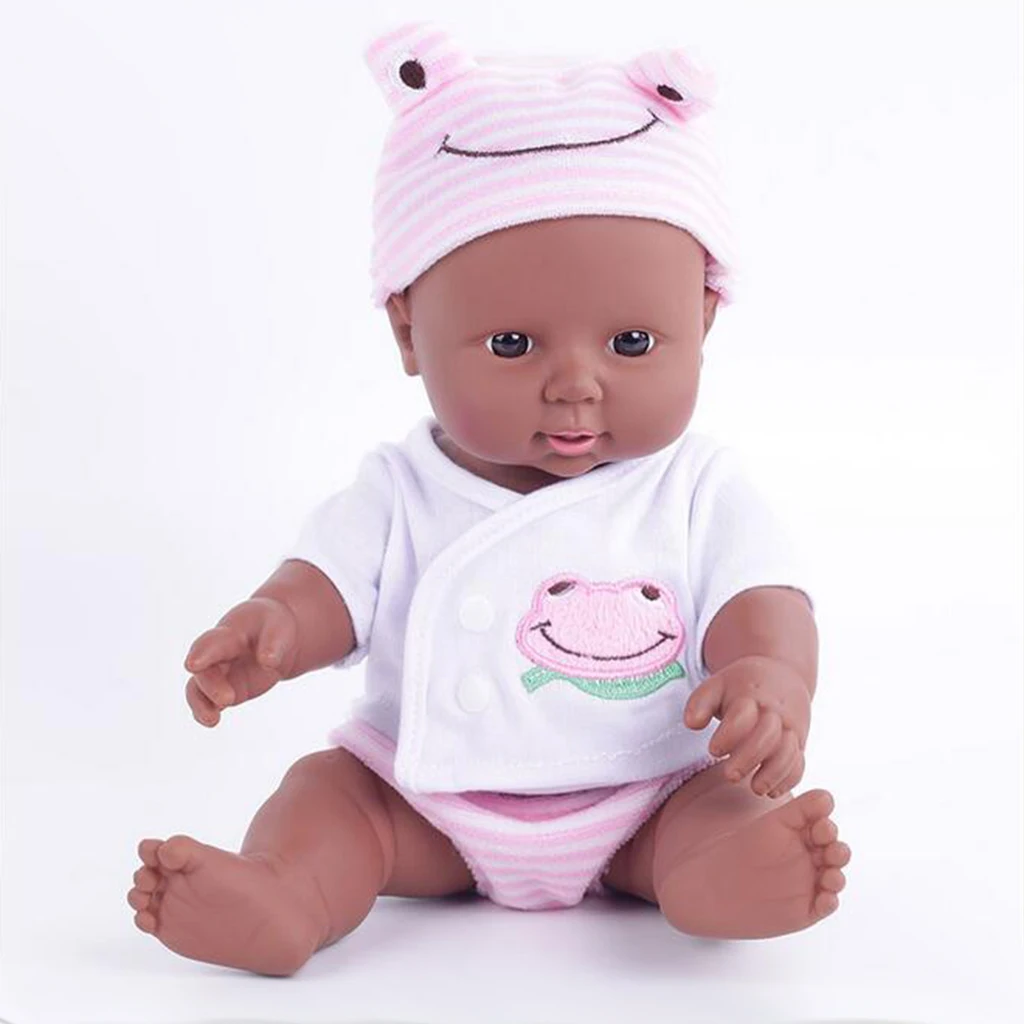 30cm Pregnant Learning Toy Real Life Newborn Doll Vinyl African Newborn Infant in Clothes for Mom Baby Toy Education