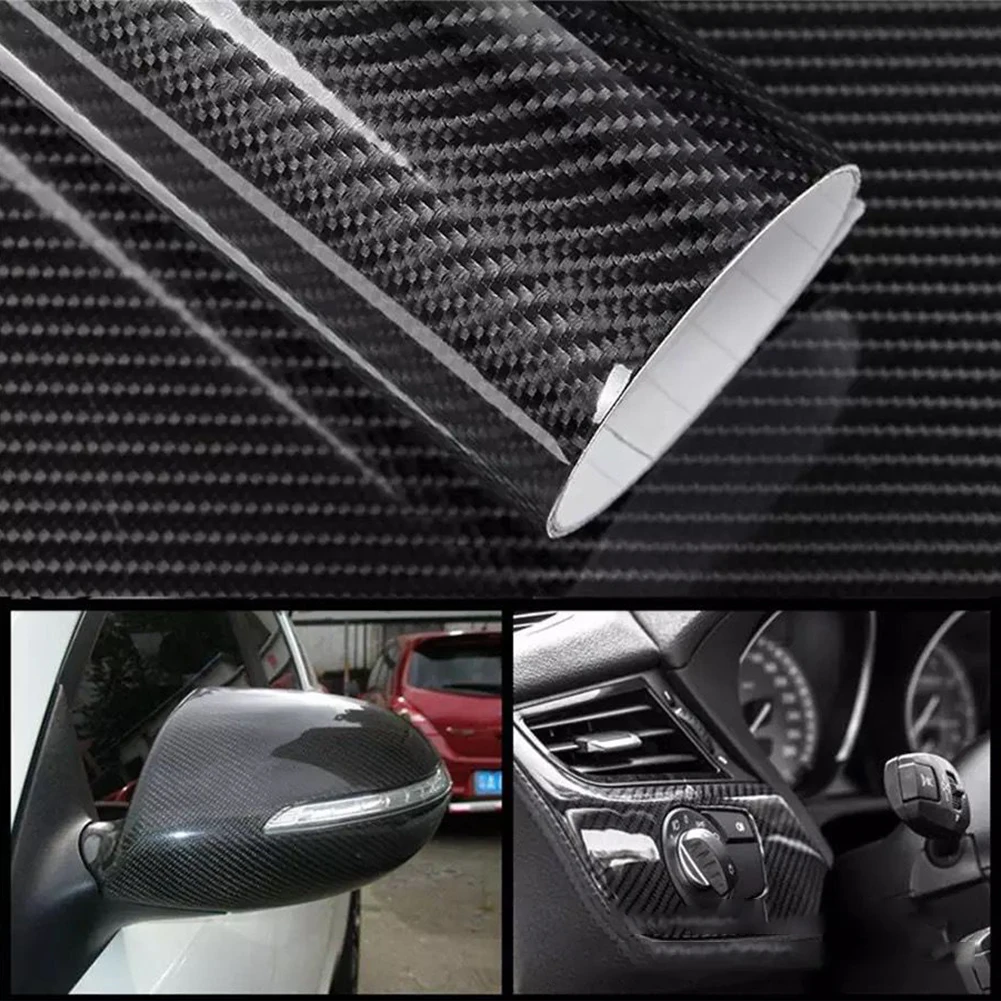 Car Customization Car Carbon Fiber Sticker 30cm Carbon Fiber Dirt Resistant for surface Easy To Apply Film High Stretchability