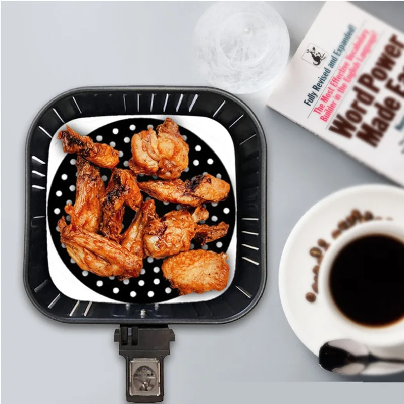 Reusable Air Fryer Silicone Accessories Liners 7.5/8.5/8/9 Inch Square Round Non-Stick Silicon Air Fryer Basket Mats