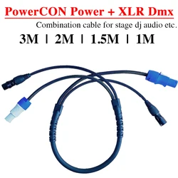 3m 2m 1.5m 1Meter Powercon Power DMX Combination Cable Spliter Wire 3x2.5mmÂē AC Power Line 3Pin XLR For Stage Lighting DJ Audio