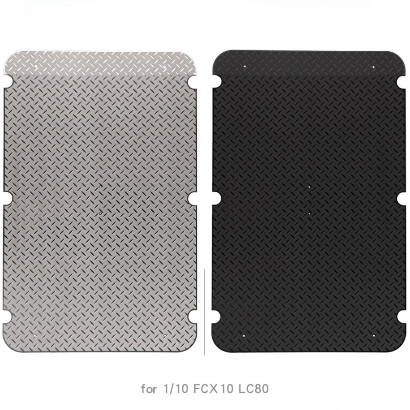 Simulation Roof Rack Stainless Steel Sheet Metal Base Plate for 1/10 RC Crawler Car FCX10 LC80 Upgradeds Accessories