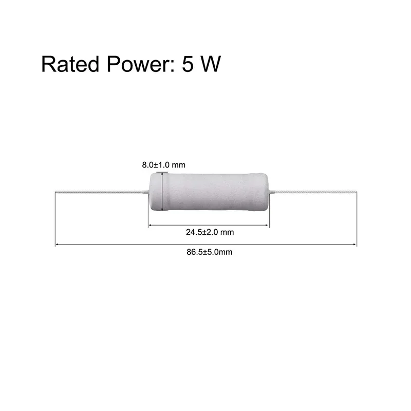 50 szt. 5W rezystor mocy z pierścieniem rezystory węglowe 5% 0.1 ~ 10M 2 3.3 10R 22 36 47 68 100 220 330 470 1K 2.2K 10K 22K 4 k7 100KOhm