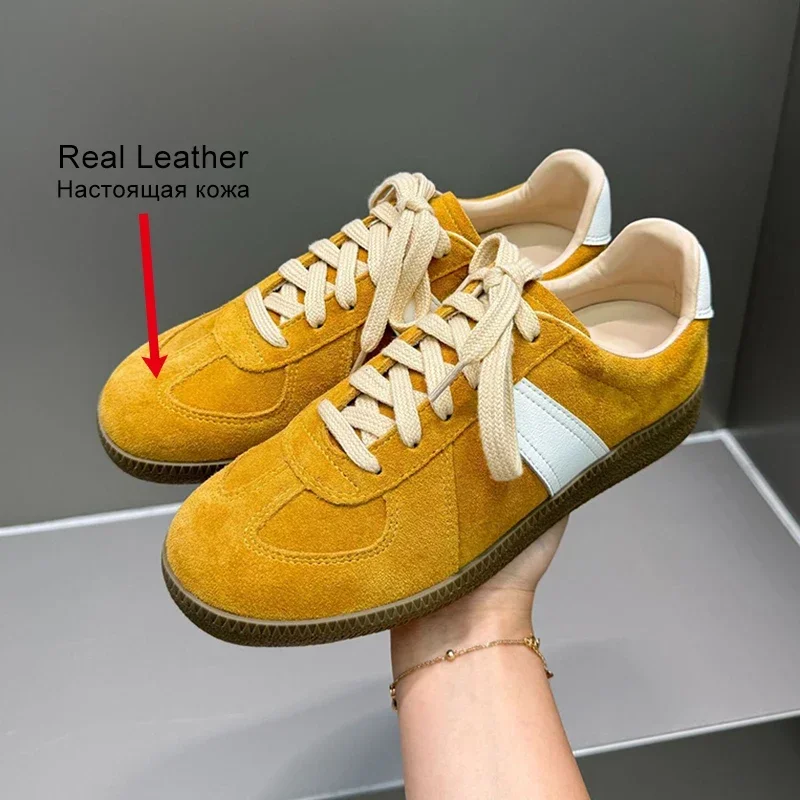 JOZHAMTA Vintage Sneakers Women Real Leather Lace-Up Low Heels Shoes Casual Flats Spring Tennis Dress 2025 Trainer Size 35-40