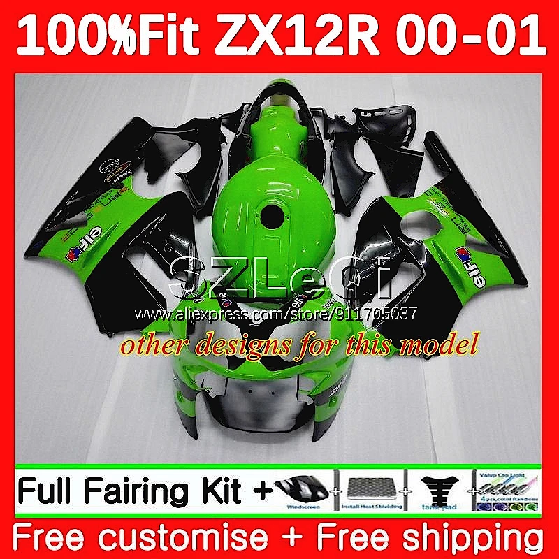 Injection Body For KAWASAKI NINJA ZX1200 C ZX Red Flames 12 R ZX-12R ZX12R 00 01 115No.4 ZX 1200 12R 1200CC 2000 2001 Fairing