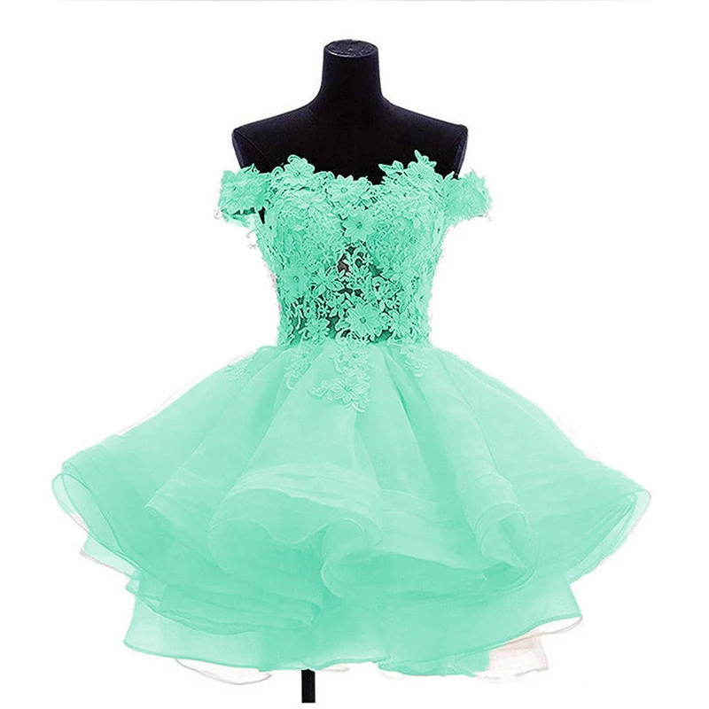 Vestidos de Noche de graduación con flores, minivestidos cortos con espalda transparente, escalonados y florales para Homecoming