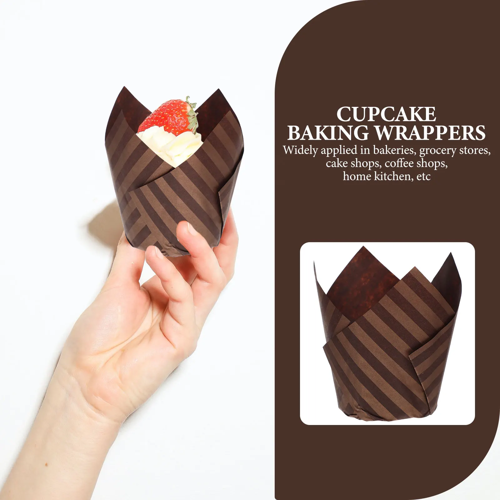 

100 Pcs Cake Tray Paper Cupcake Liners for Baking Cups High Temperature Resistance