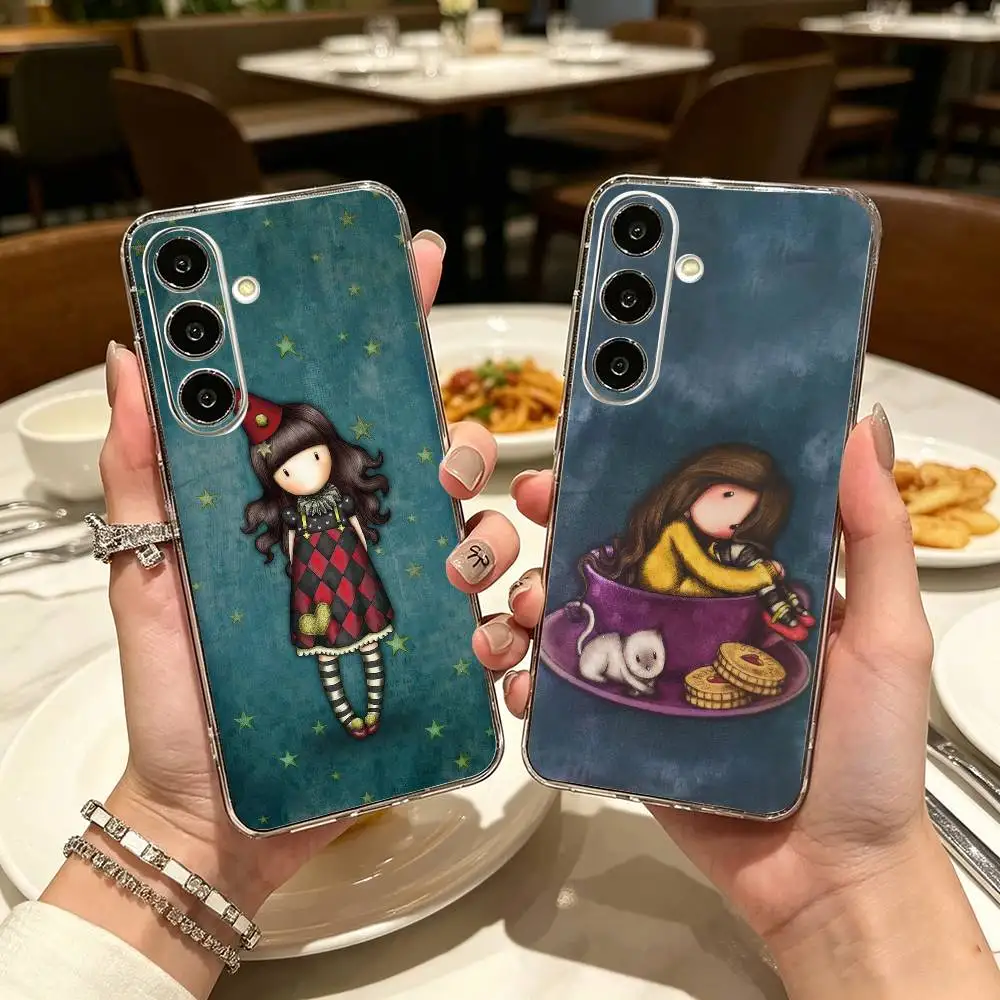 L-Santoro London K-Gorjuss cute girl  Clear Phone Case for Samsung A71, A70, A52, A51, A40, A30, A20