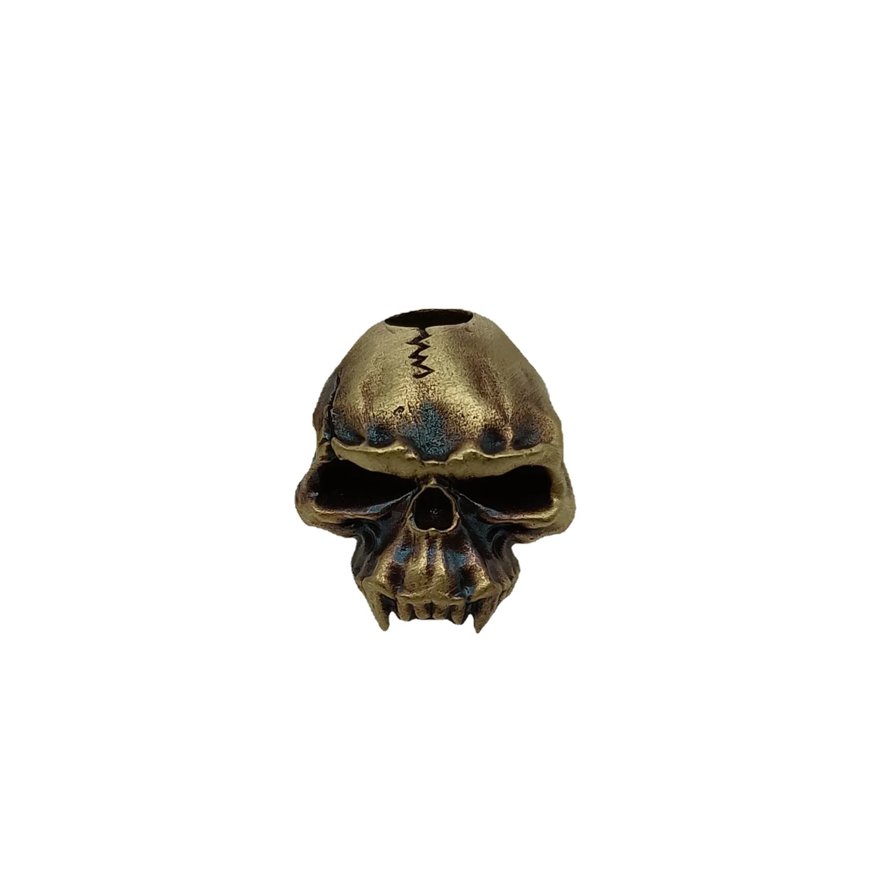 1PC Brass Orc Skull Knife Bead EDC Tool Paracord Bead DIY Flashlight Pendant Keychain Charm