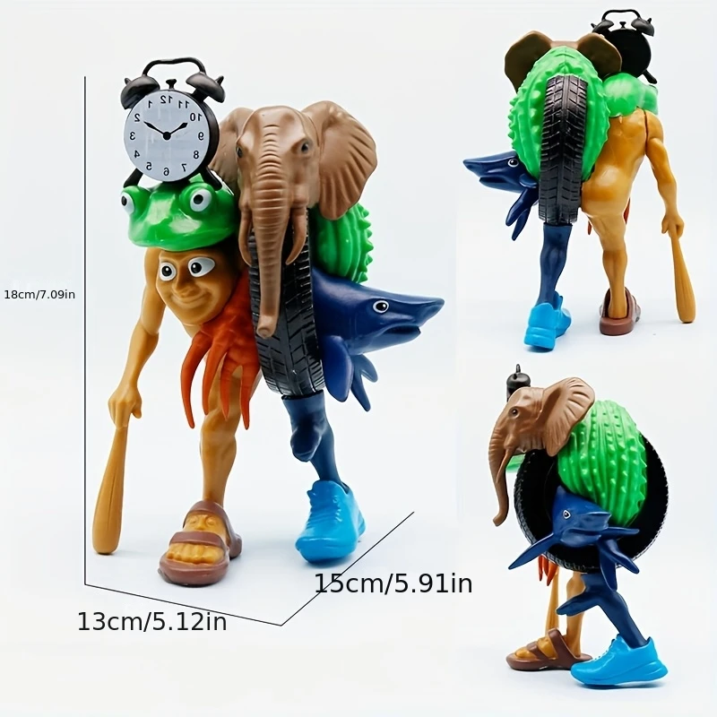 Large Italian Brainrot themed fusion animal Figure, Tung Tung Sahur fusion monster, Christmas/Black Friday/birthday fans gift