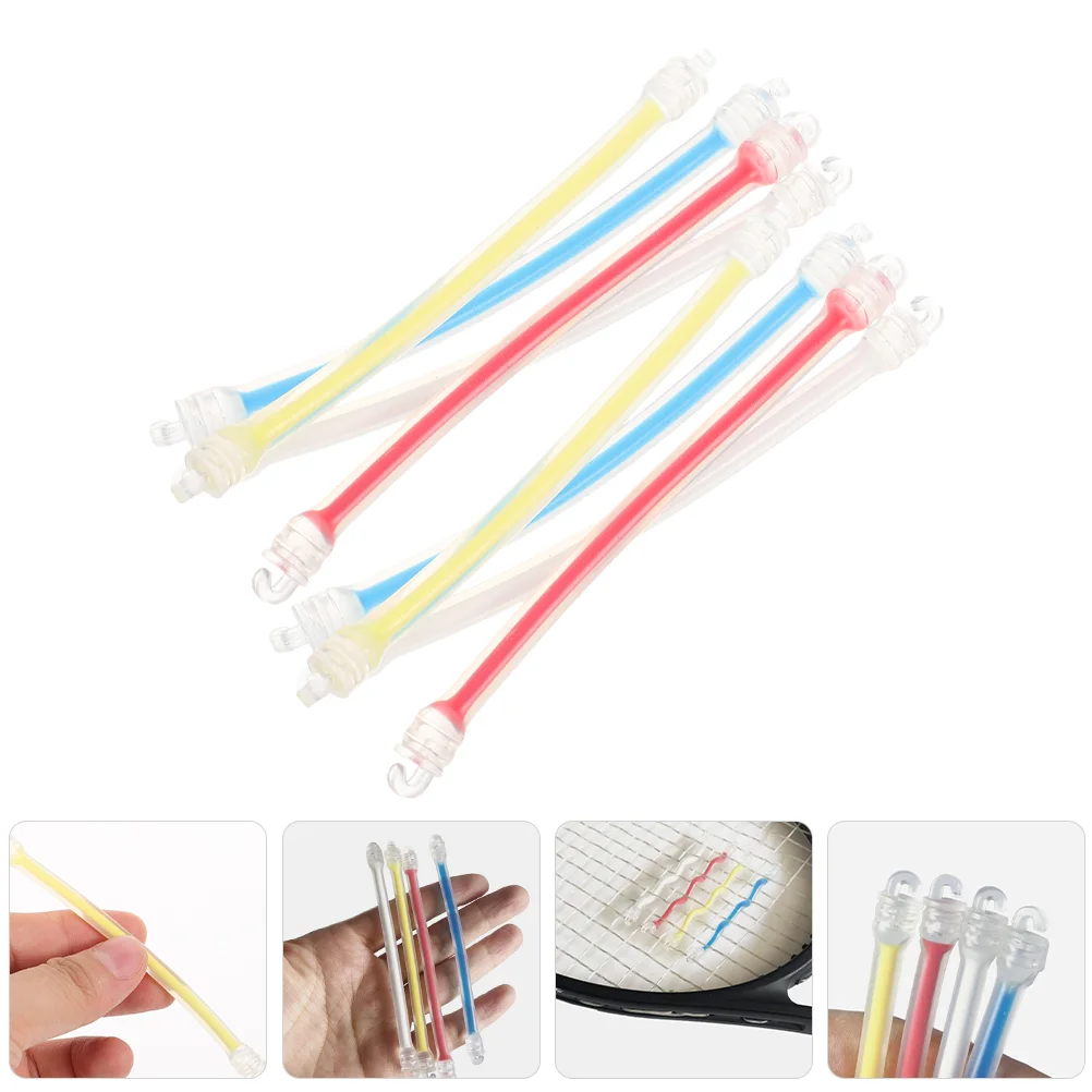

8 Pcs Tennis Racket Shock Absorber Silica Gel Dampeners for Rackets Lightweight Soft Transparent Silicone Mixed Colors