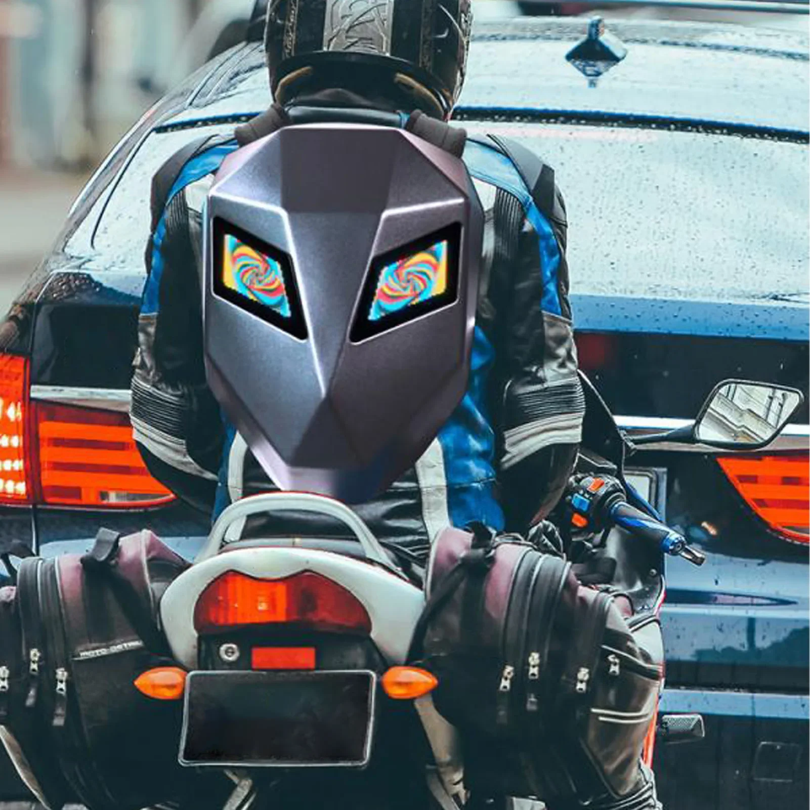 

Светодиодный мотоциклетный рюкзак с 3D твердым корпусом, программируемый полноцветный экран, водонепроницаемый рюкзак для верховой езды, светодиодный мотоциклетный рюкзак