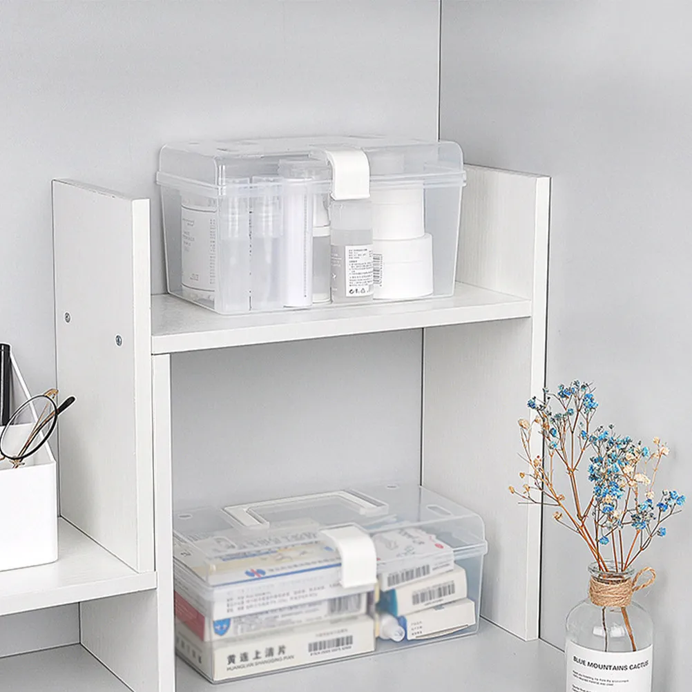

Portable Medicine Box Large Capacity Transparent Plastic Storage Organizer for Home Or Outdoor Use First Aid Kit Container