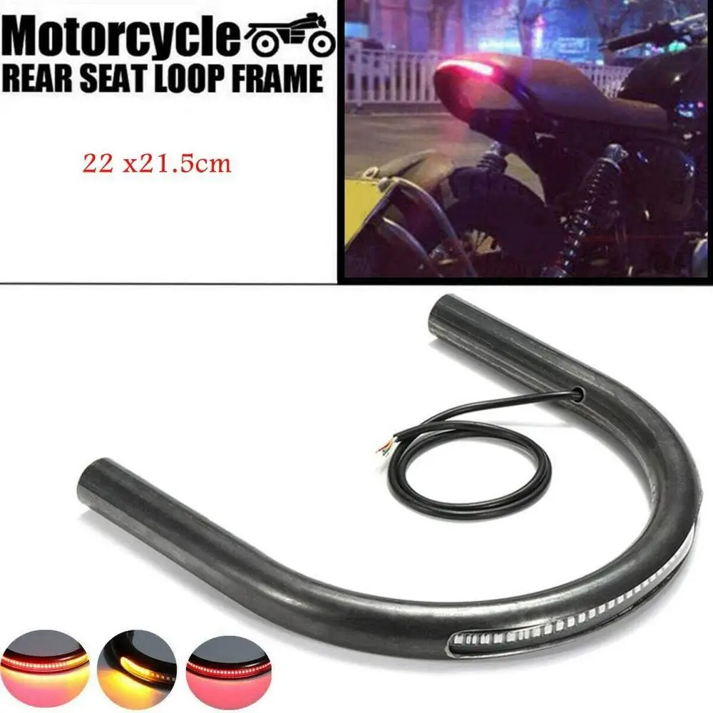 

227mm/8.9" Rear Seat Hoop with LED Stop Brake Light & Indicators For Honda Yamaha Suzuki Kawasaki Harley Davidson motorcycles