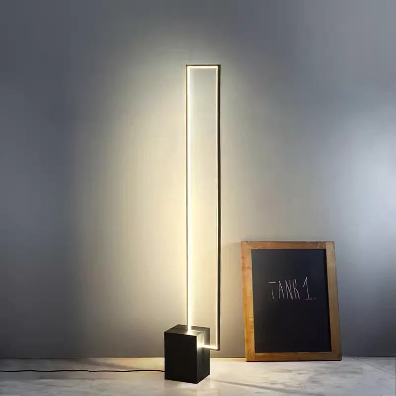 Nordic Geometry Floor Lamp Modern Minimalist Black Stand Lights For Bedroom Bedside Living Room Mood Light Study Standing Lamp