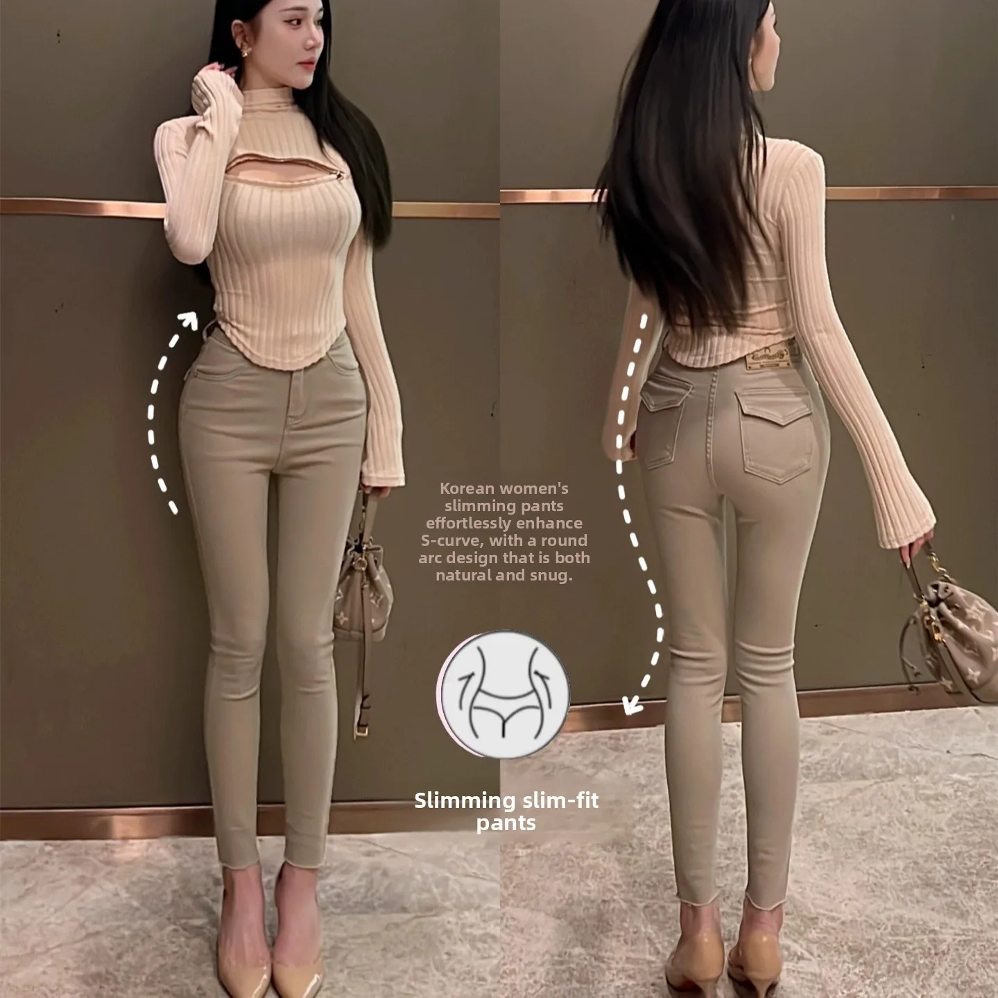 Faionable comfortabele nieuwe collectie damesjeans hoge taille slim fit potloodbroek buikcontrole trendy bootcut denim jeans