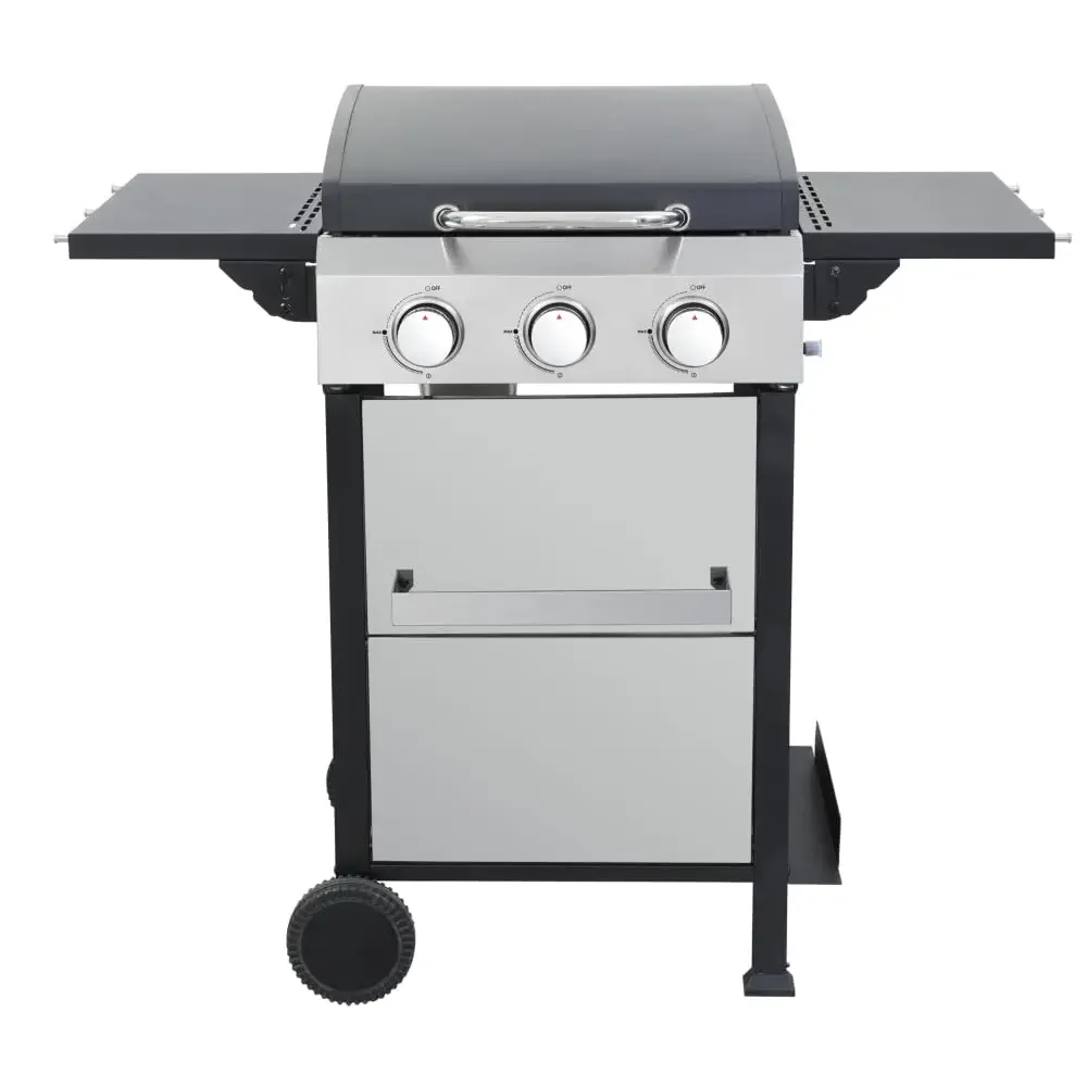 

3-Burner Propane Gas BBQ Grill, SS Plancha, 36900BTU Output With Wire Enamel Cooking Grids For Outdoor Barbecue,, Customized