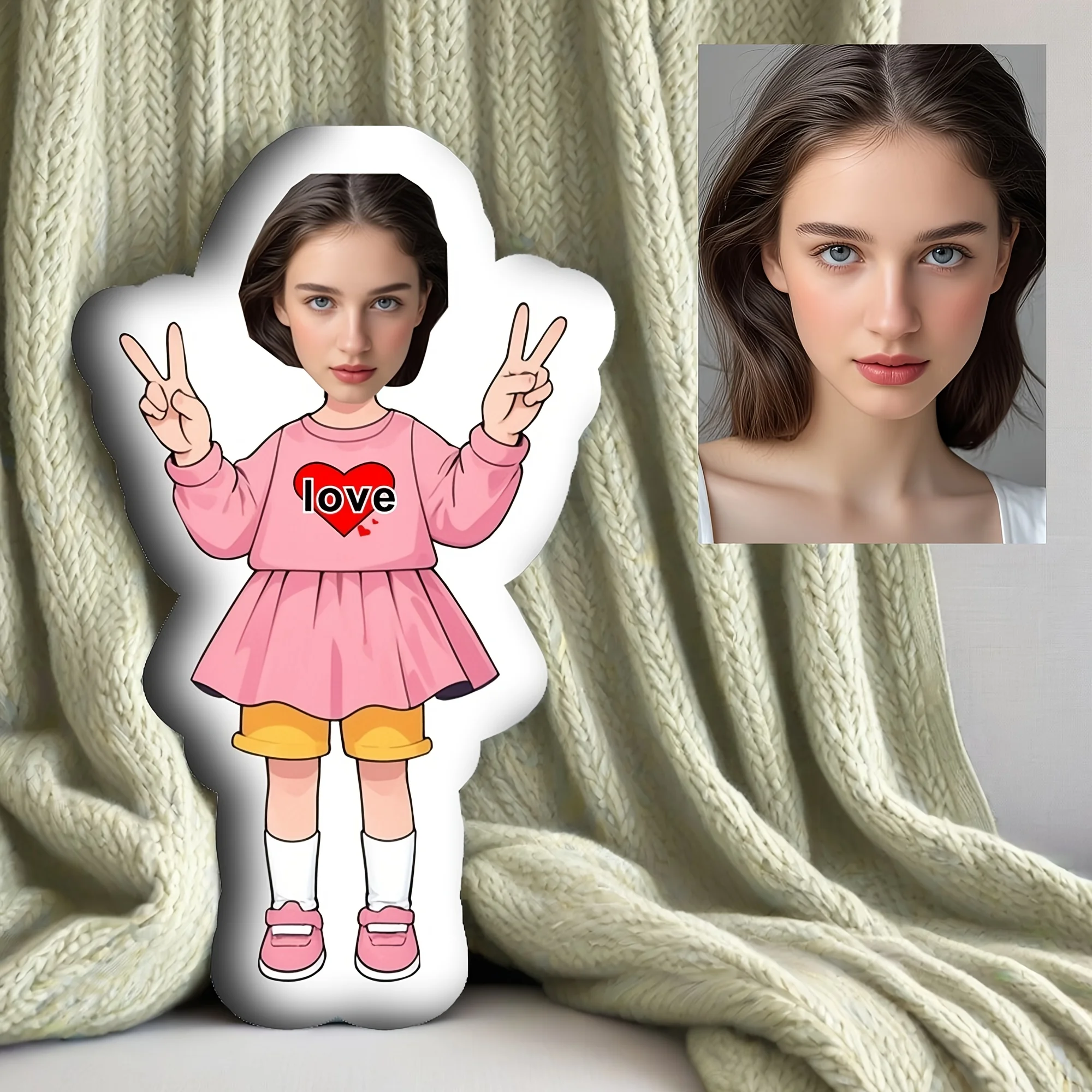 New Personalized Beauty Pose Face Plush Pillow, the Perfect Gift for Both Men and Women