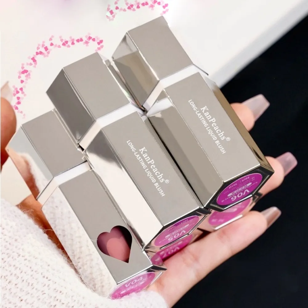 新しい多機能液体頬紅スポンジチップ付き長持ちブラッシュメイク防水頬液体ブラッシュクリームメイクアップ化粧品