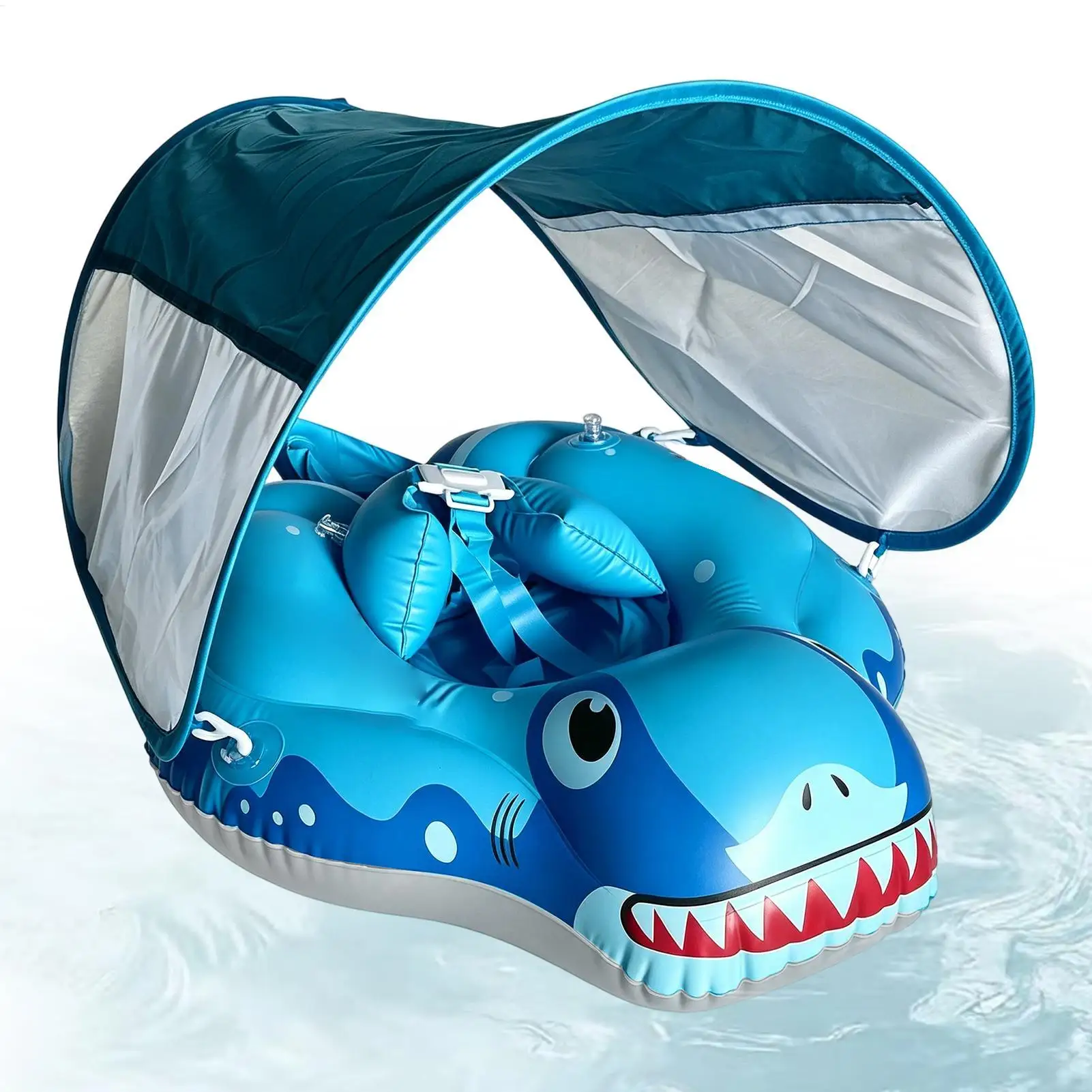 Children's Swim Rings Anti Tip Sunshade Toys Chair with UPF50 Canopy Kids Inner Tubes for Pool for Beach Party Summer Lake River