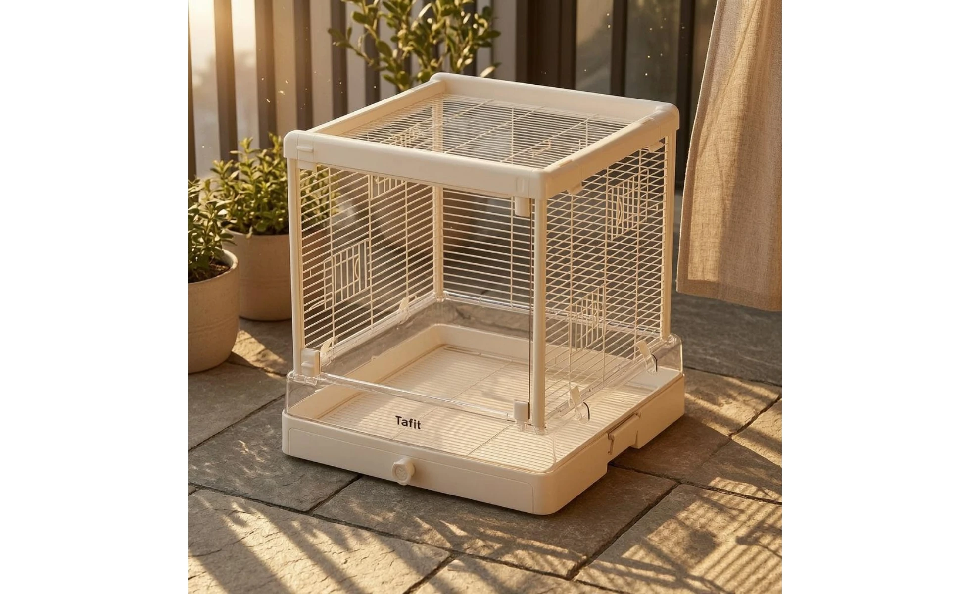 Square Parrot Cage Long-Lasting Clear Panoramic Bird Cage Pet Enclosure Easy to Clean Spacious