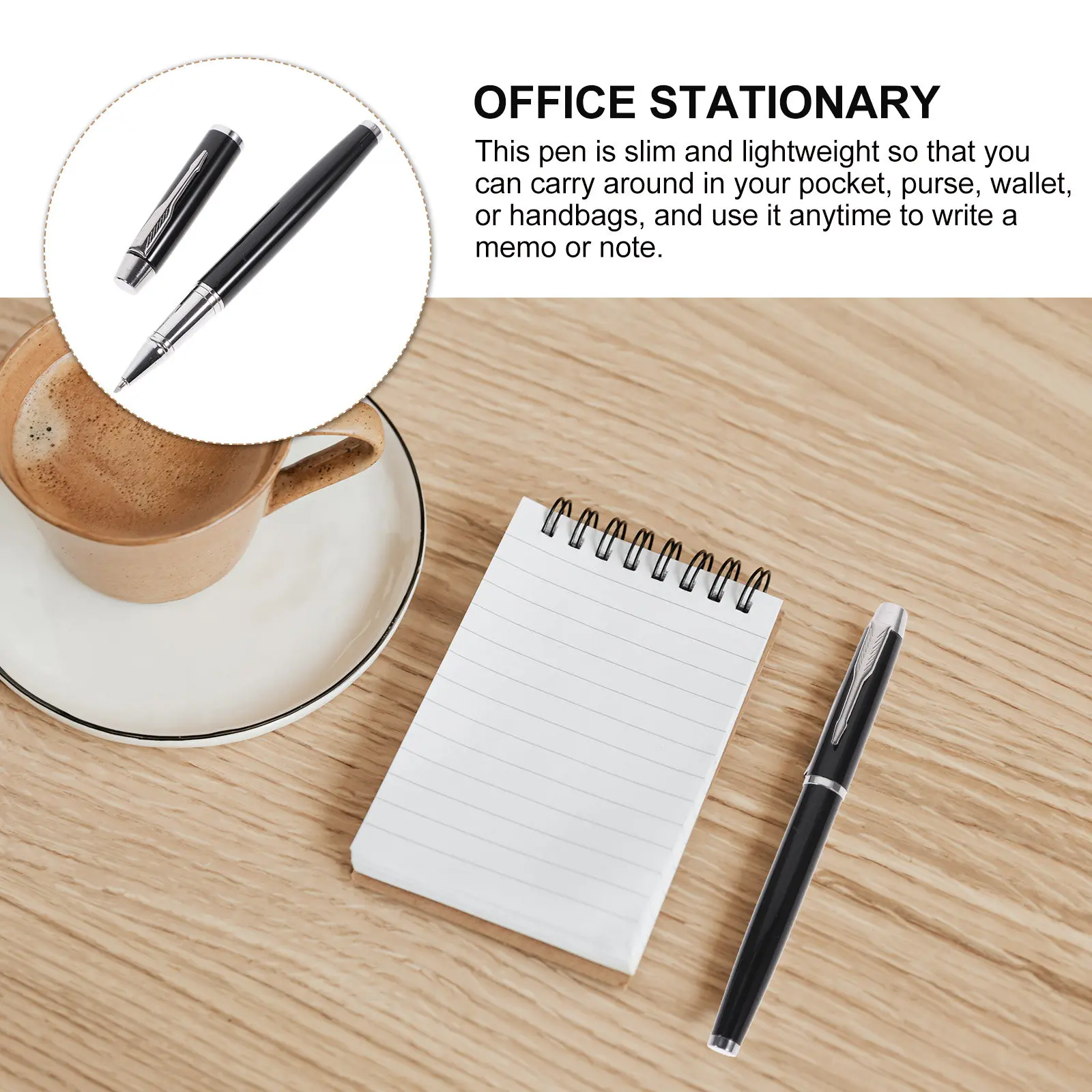 

Набор из 1 черной ручки для подписи с металлическим футляром, тонкая, легкая, портативная шариковая ручка для подарка, офиса, школы, канцелярских принадлежностей, набор для письма