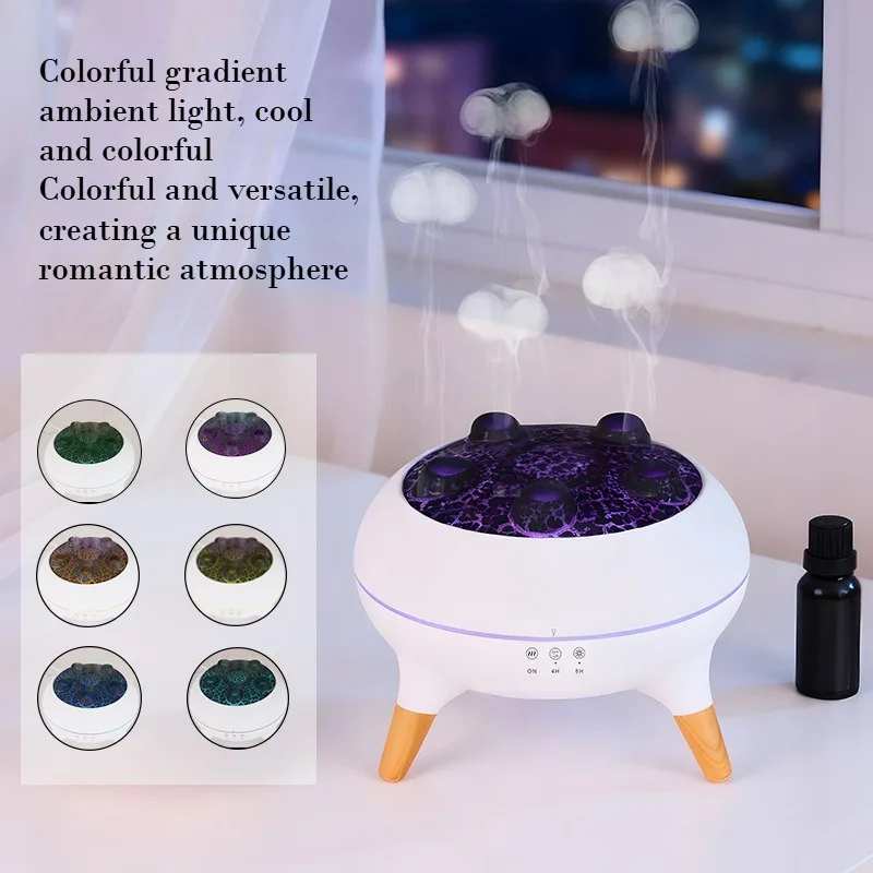 

Динамический увлажнитель воздуха в форме медузы, аромадиффузор, креативный ультразвуковой диффузор для эфирных масел, увлажнитель с дистанционным управлением