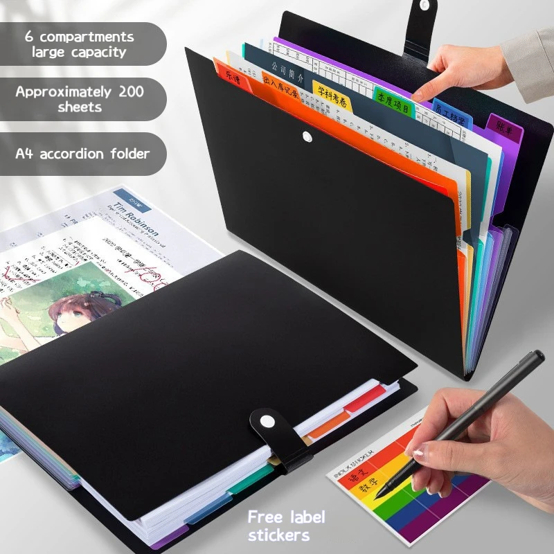 

3pcs A4 Plastic Expanding Accordion Folders 7 Pockets File Folders Document Sorters With Snap Closures For Home And Office Gifts