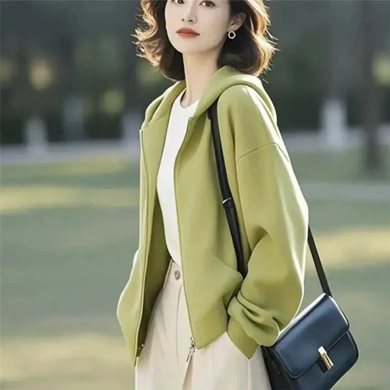 New Hoodie Jacket For Women Loose Versatile Slimming and Casual Oversized Korean Version Long Sleeved Spring Baseball Jacket Top