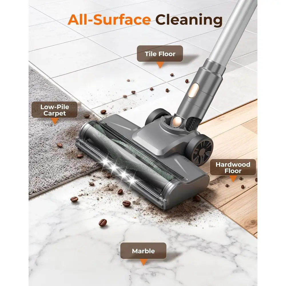 Aspirapolvere senza fili Peach N8: leggero, 2200 mAh, 40 minuti, autoportante, depilazione di animali domestici