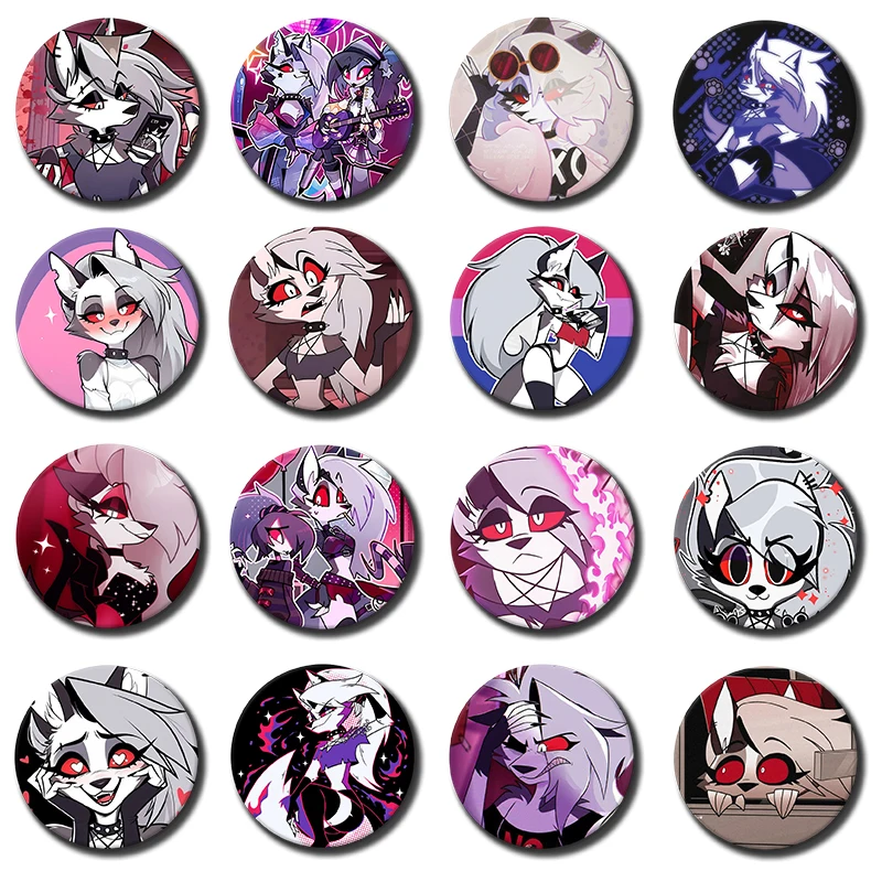 Pin de Botón Suave de 58mm, 1 Unidad, Anime H-Helluva Boss L-Loona, Lindo Broche de Dibujos Animados Kawaii, Accesorios para Mochila, Regalos Coleccionables para Fans