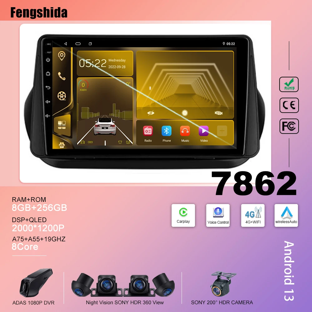 

Car Android For Fiat Fiorino Qubo FOR Citroen Nemo FOR Peugeot Bipper 2008-2017 Android Auto Carplay No 2din DVD Mirror Link 5G