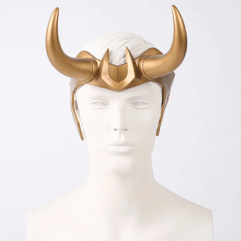 Ragnarok Loki Helmet Horns Latex Crown Mask Halloween Cosplay Costume Props for Adult Men Women Anime