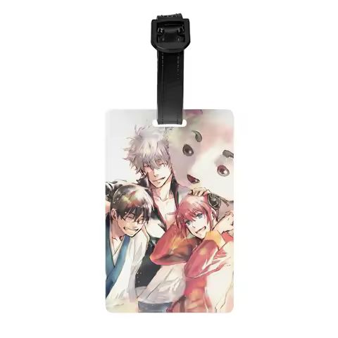 Custom G-Gintamaes Cartoon Luggage Tag for Suitcases Funny Baggage Tags Privacy Cover Name ID Card