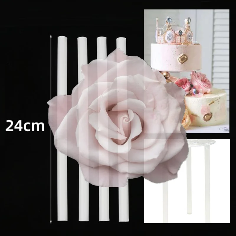 Popular 10 Pcs Suspended Cake Dowels White Plastic Cake Support Rods Round Dowels Straws Reusable split layer cake support