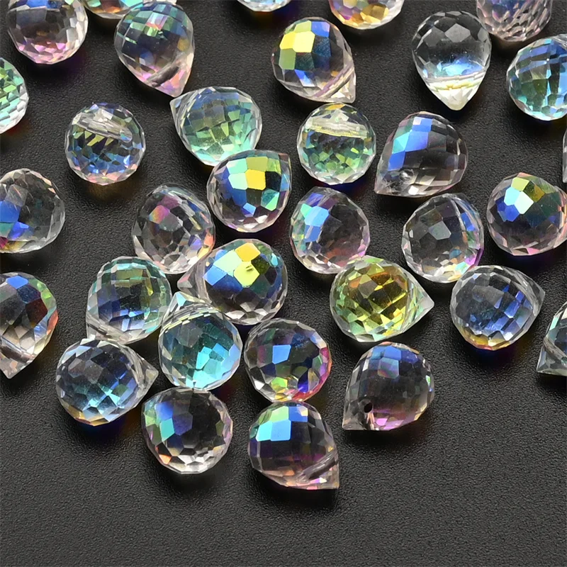 Austria AB Color Crystal Strawberry Beads 10*8mm Shiny Faceted Glass Beads for Jewelry Making DIY Wedding Dress Accessories