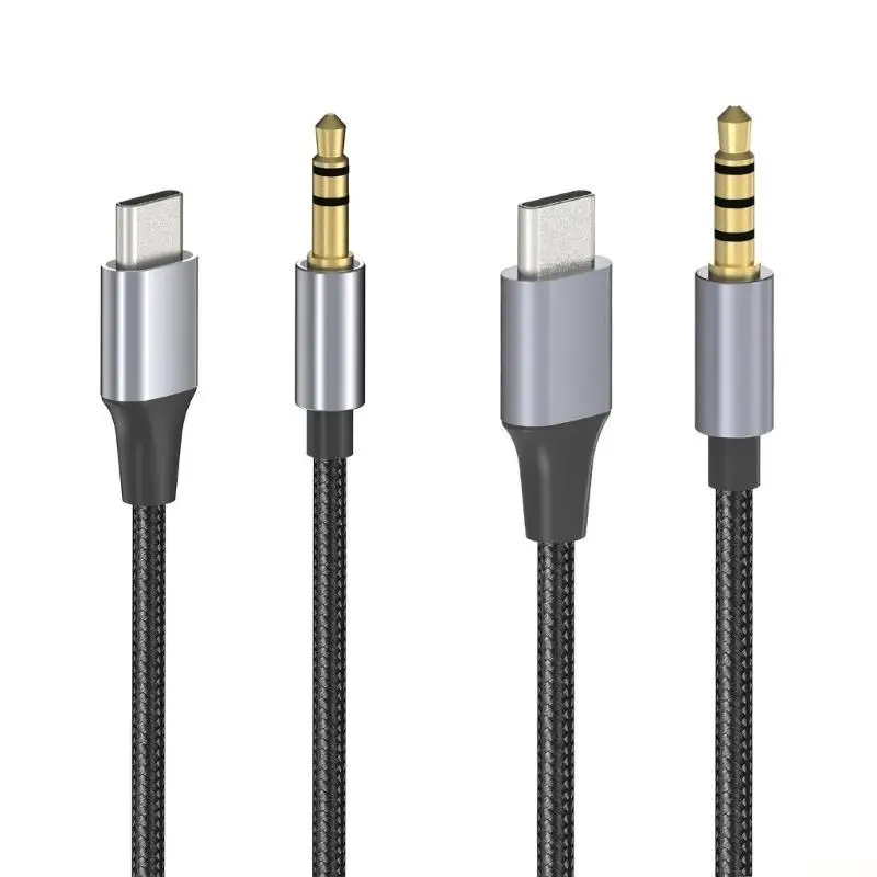 B03F 50/100/200cm USB C to 3.5mm AUX Cable Noise Reduction AUX Cable Connection Wire