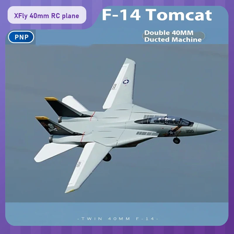 

Xfly RC Aircraft F-14 Tomcat Dual 40mm Ducted System Brushless RTR RC Fixed-Wing Aircraft 970mm Wingspan Fighter Model Gift