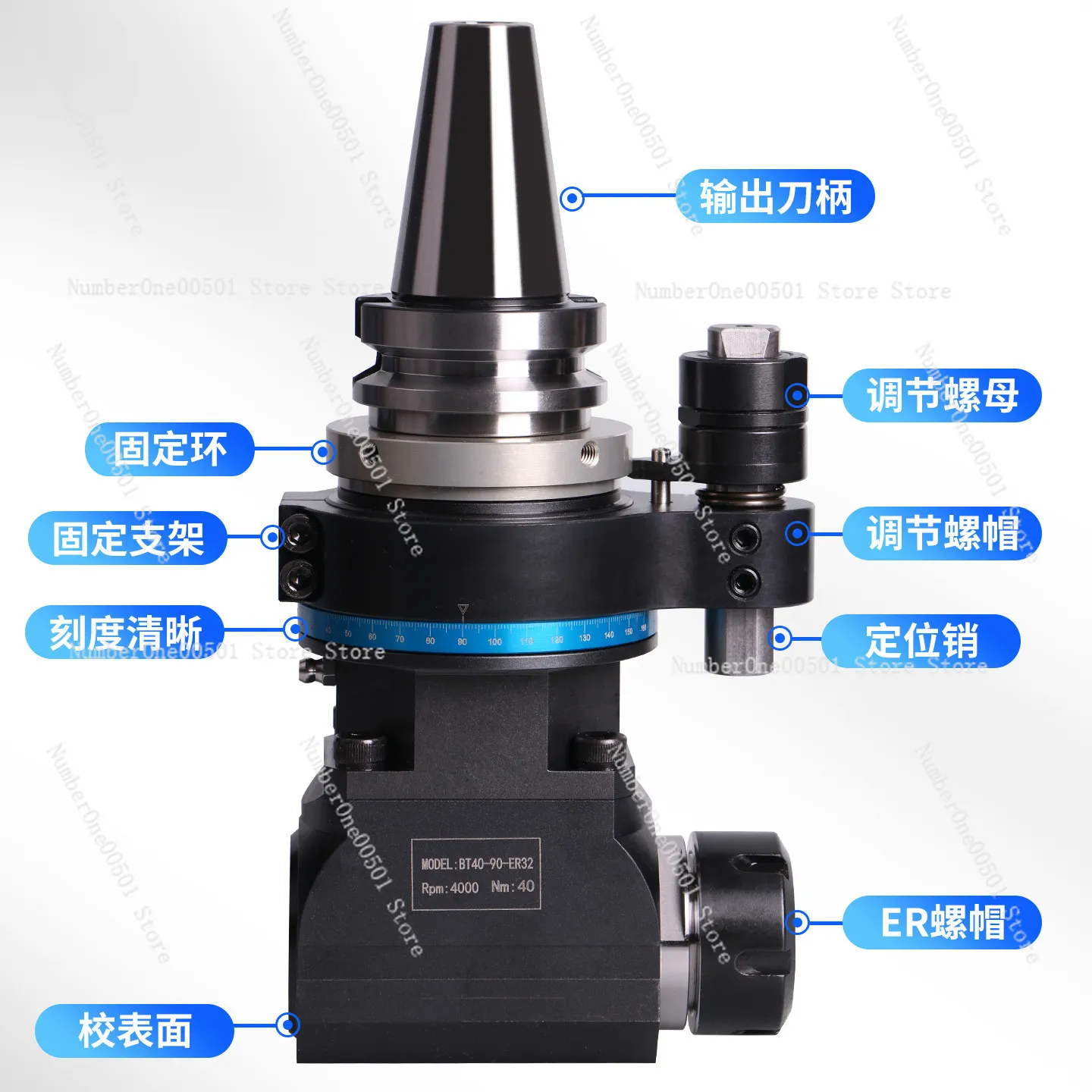 

BT40 BT50 ER32 90 Degree Angle Head Right Angle Milling Head for Machining Center