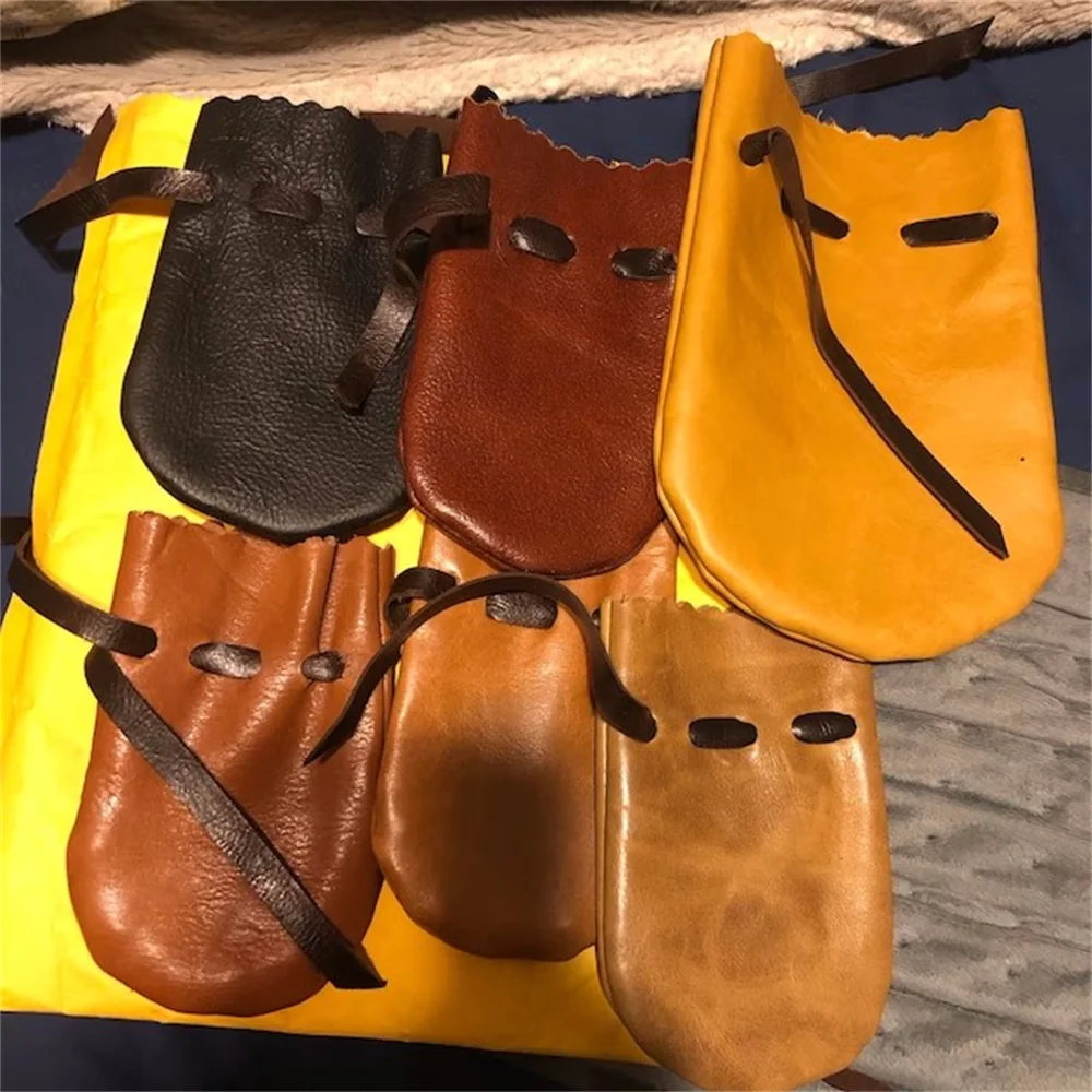 Leather Pouch, Leather Bag, Leather Drawstring Bags , Coin Pouch , Medicine Bag , Jewelry Bag , Essential Oils | Bulk Discounts