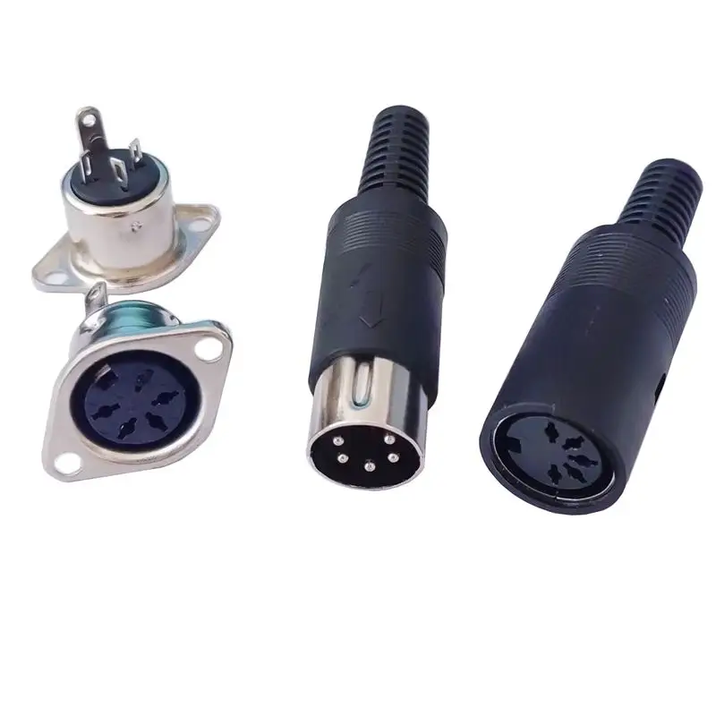 Large Keyboard Male and Female Soldering Heads, Large DIN 3Pin 4Pin 5Pin 6Pin 7Pin 8Pin Old-Fashioned Audio Power Connector