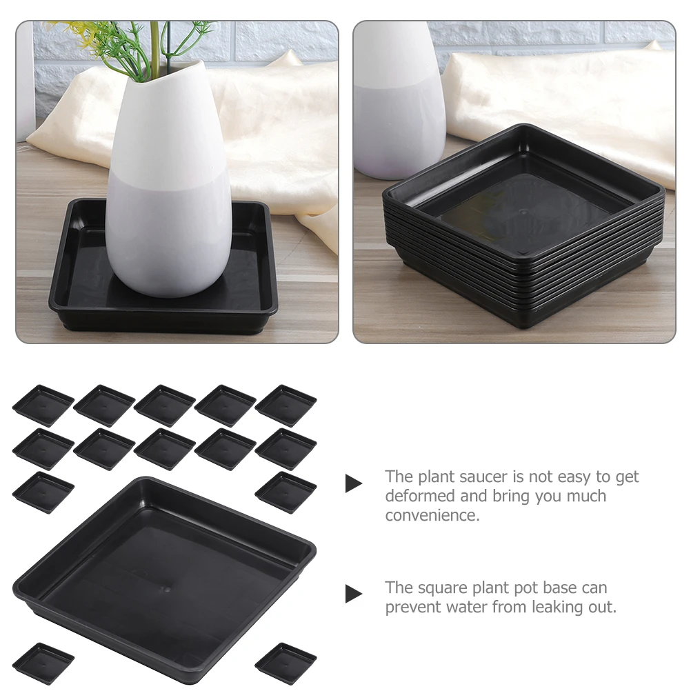 

15Pcs Plant Pot Saucer Trays Square Plastic Durable Plant Drip Tray Water Catcher Gardening Plate Plastic Planter Saucers