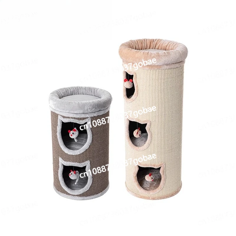 

Cat climbing frame, pet nest integrated, multi-layer security, warmth, honey pot bucket, plush design