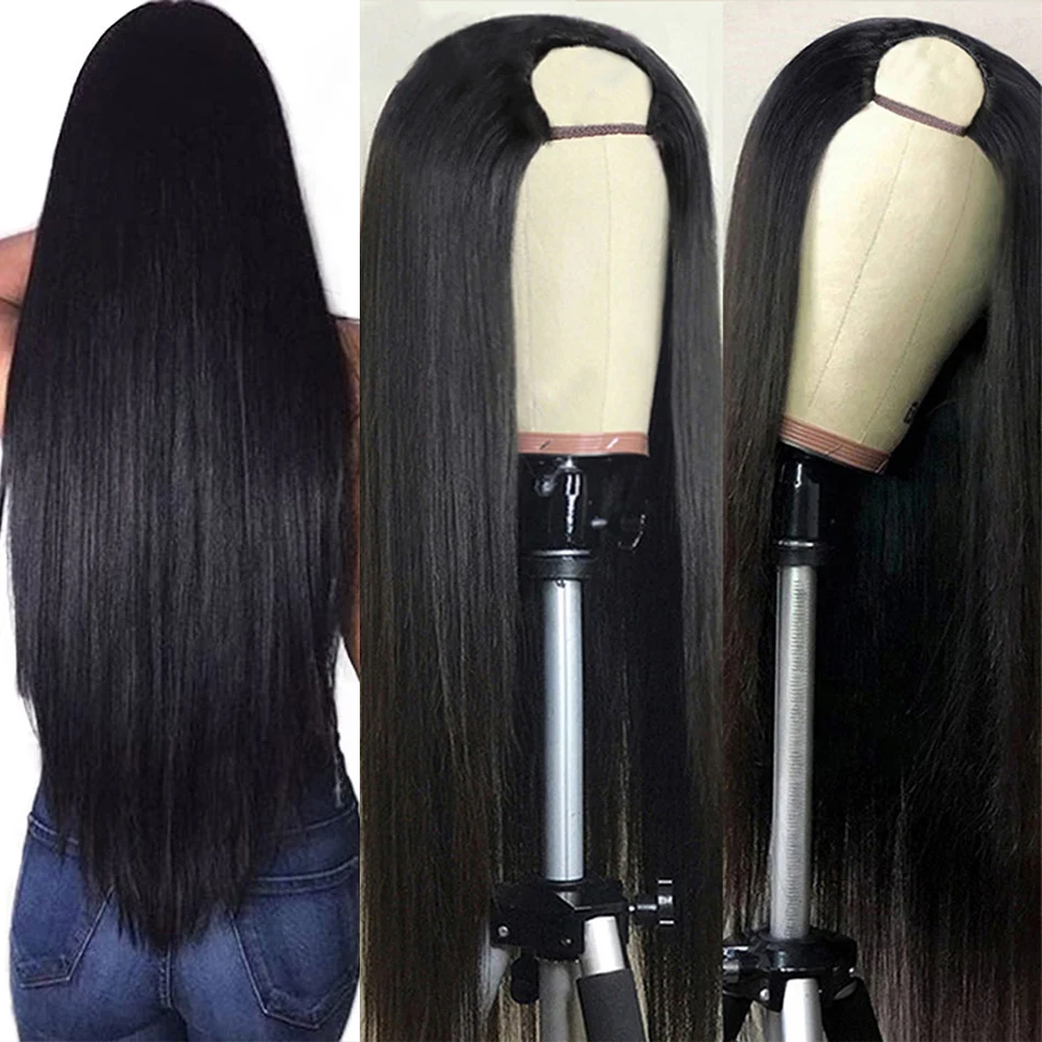 

12A Silkly Straight Brazilia Daily Use Bone Straight Wig For Women U Part Парики из натуральных волос Бесклеевые готовые к ношению Распродажа Натуральные