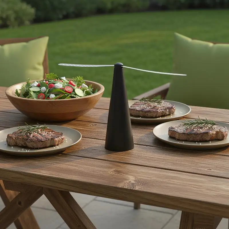 Outdoor Fly Bug Repeller Kitchen Dining Table Meal Pest Fan Desktop Tabletop